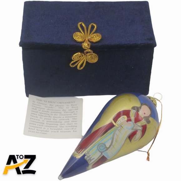 Pier 1 Li Bien Christmas Ornament 2000 Children of the World in Blue Velvet Box - Picture 1 of 10